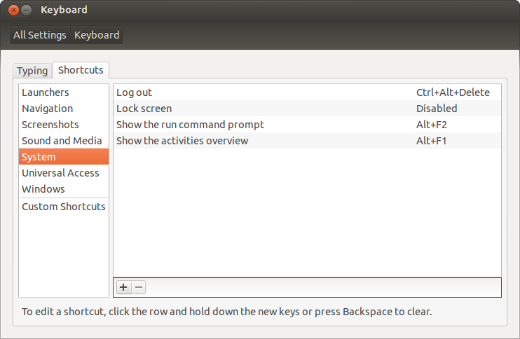 Ubuntu Keyboard Settings